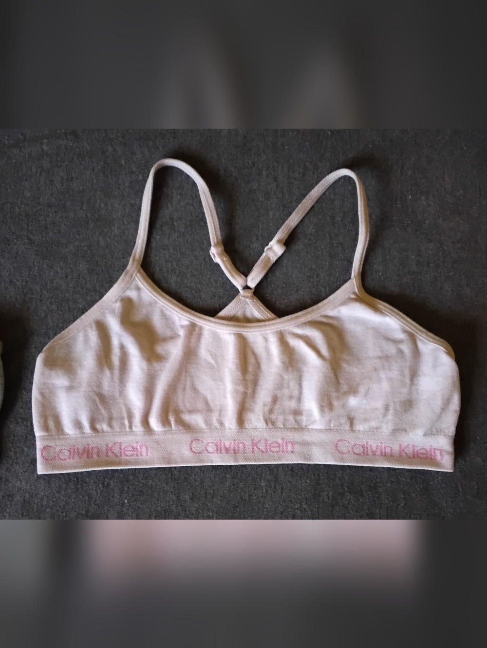 Calvin Klein Girls Sports Bra Bundle Size 6/6X Training Bras 2pk Gray Pink - Picture 4 of 7